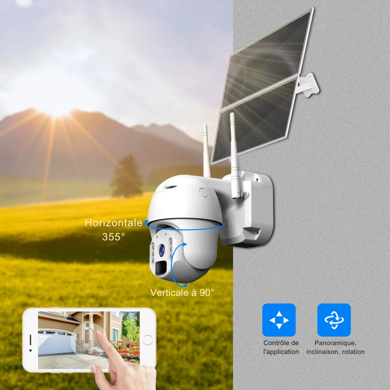 caméra extérieur panneau solaire WIFI OU 4G