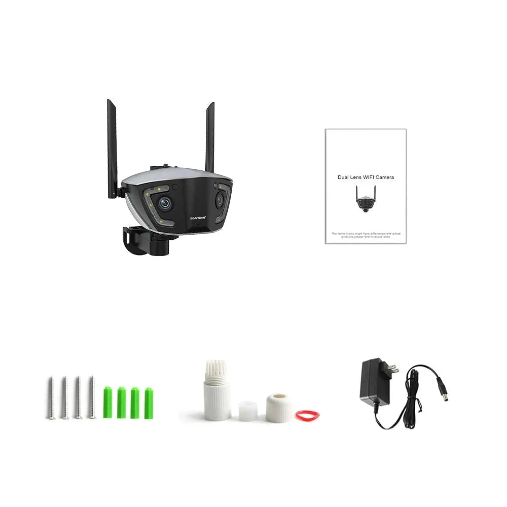 Caméra de surveillance Wifi extérieur double objectif 180 °