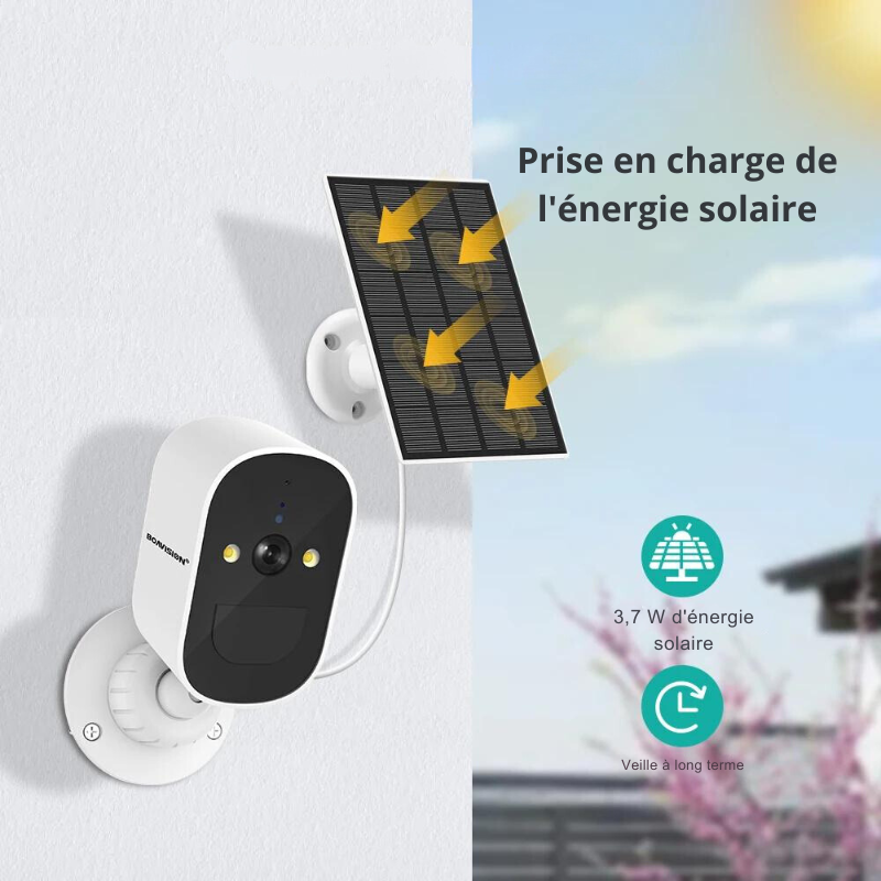 Caméra Wifi extérieure avec panneau solaire