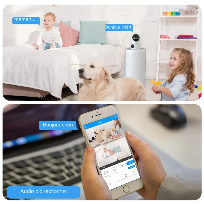caméra IP WiFi à double objectif