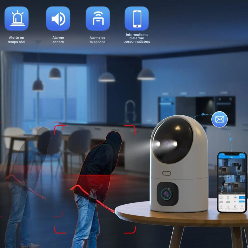 caméra IP WiFi à double objectif