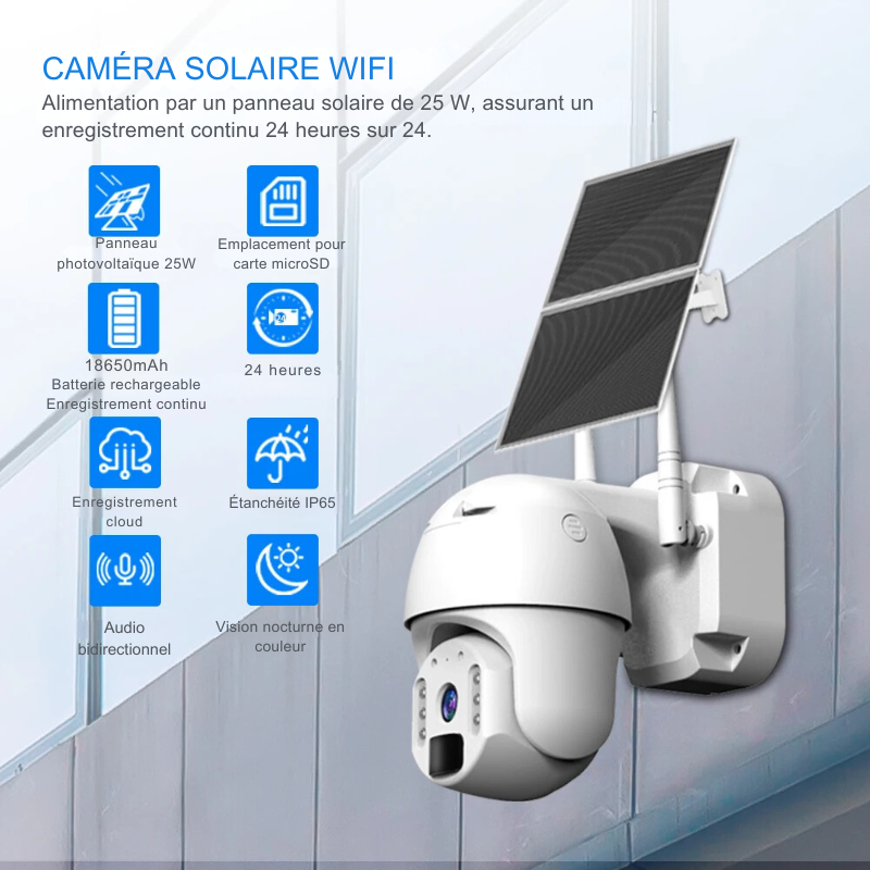 caméra extérieur panneau solaire WIFI OU 4G