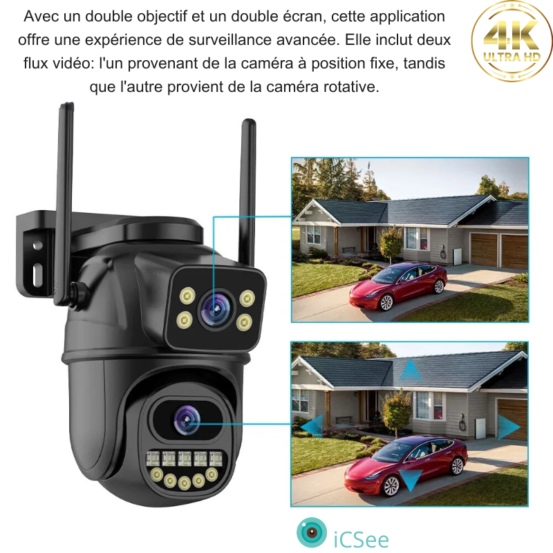 Caméra Surveillance 4K Wifi double objectif