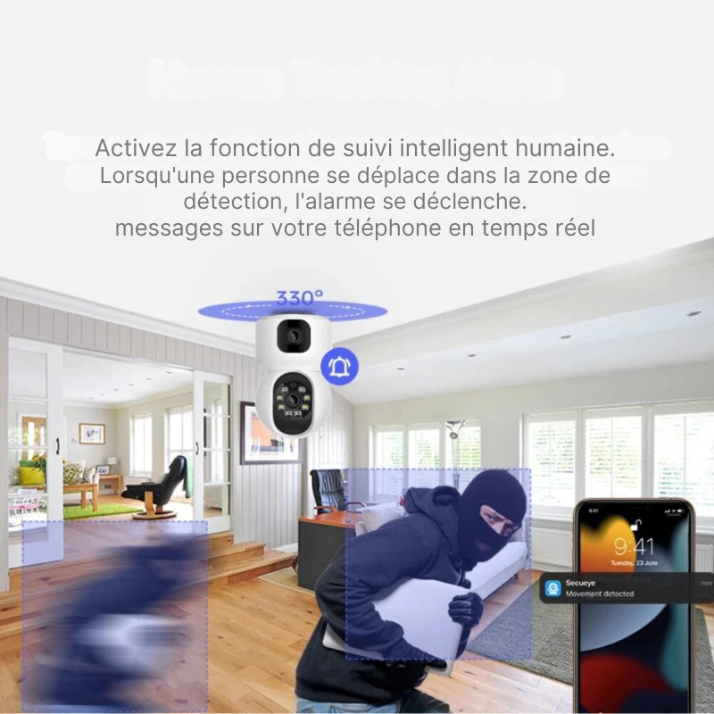 Caméra 4K double objectif Wifi
