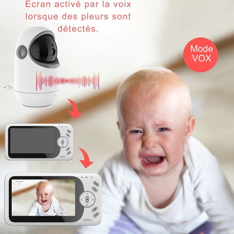 Caméra vidéo pour bébé de 4,3"