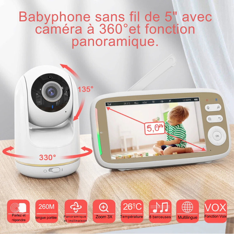 Babyphone écran 5"