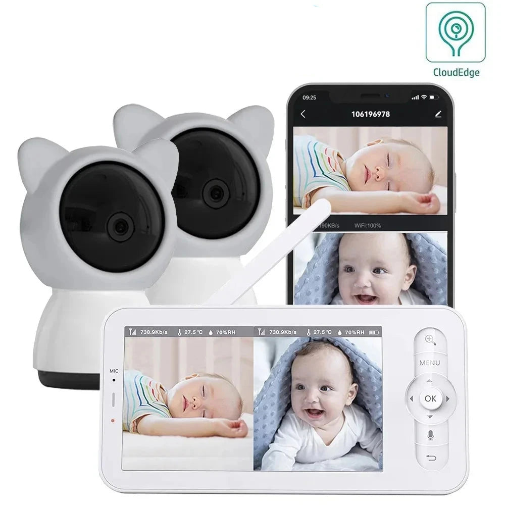 Babyphone avec caméra et grand écran LCD HD 5"