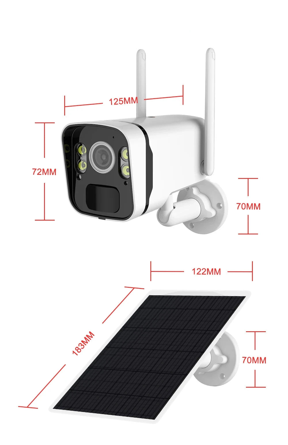 Caméra extérieure HD avec panneau solaire