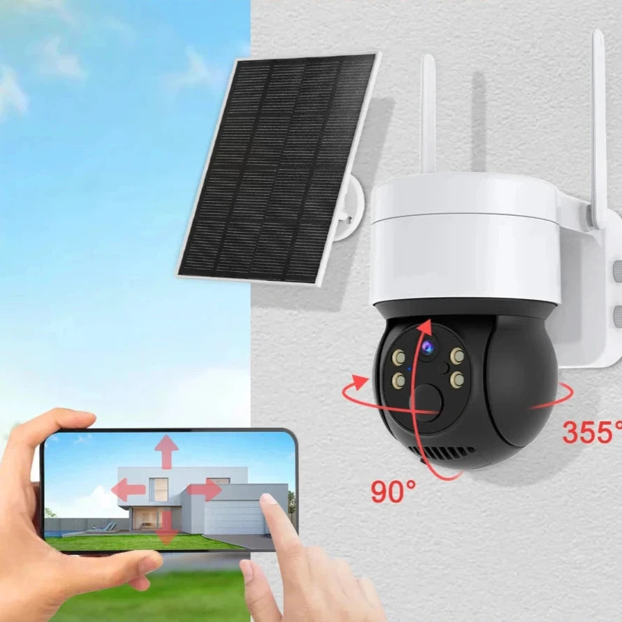 Camera de sécurité Wifi 360° avec panneau solaire